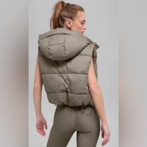 ALO Yoga Gold Rush Puffer Vest in Light Cocoa, color not available anymore @ alo